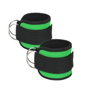 Padded Ankle Straps for Cable Machines & Glute Kickbacks - Green (Pair)