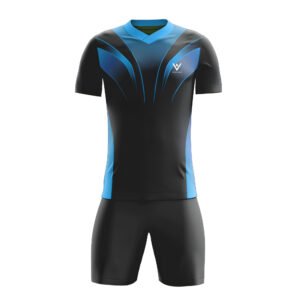 Black & Cyan Graphic Athletic Sports Kit – Custom Team Jersey & Shorts Set