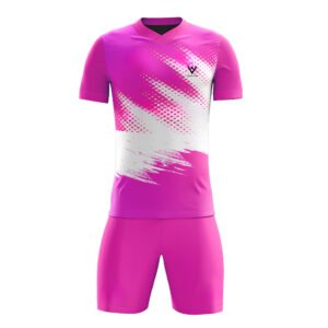 Pink & White Graphic Athletic Sports Kit – Custom Team Jersey & Shorts Set