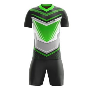 Green & Black Custom Soccer Kit – Graphic Chevron Sports Uniform