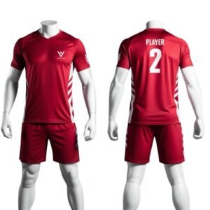 Red Athletic Sports Kit – Custom Team Football Jersey & Shorts Set