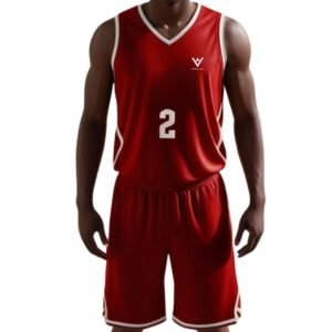 Custom Red & White Basketball Uniform Set | Jersey & Shorts Kit