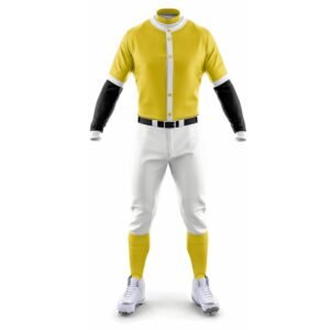 Premium Yellow Baseball Uniform Kit with White Placket – Custom Team Gear