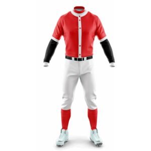 Custom Red Baseball Uniform Set – Short Sleeve Jersey, Undershirt & Pants