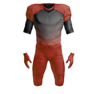 Custom Red & Black Football Uniform Set | Jersey, Pants & Gloves