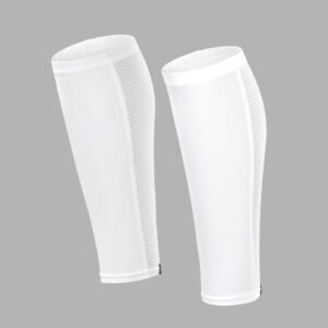 Premium White Calf Compression Sleeves - Breathable Mesh Running & Football Leg Sleeves