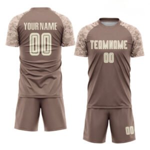 Custom Desert Camo Soccer Uniform Set - Personalized Jersey & Shorts