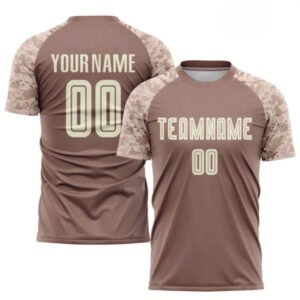 Custom Desert Camo Soccer Jersey - Personalized Sports Shirt with Name & Number