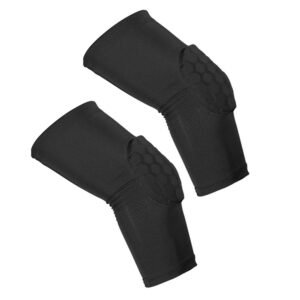 Honeycomb Padded Knee Compression Sleeves (Pair) - Protective Knee Pads for Volleyball & Basketball