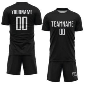 Custom Black Sports Uniform Set | Personalized Jersey & Shorts