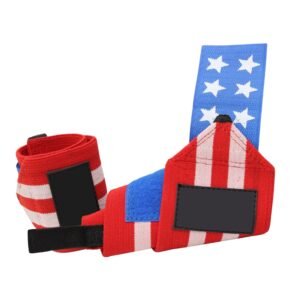 USA Flag Weightlifting Wrist Wraps – Patriotic Heavy-Duty Gym Support Straps