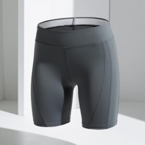 Women's High-Waisted Grey Gym Shorts | High-Performance Compression Biker Shorts