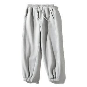 Light Grey Oversized Sweatpants | Casual Fleece Joggers & Track Pants