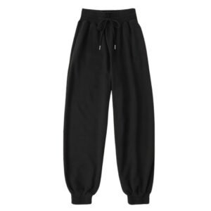 Men's Oversized Black Sweatpants – Loose Fit Drawstring Fleece Joggers