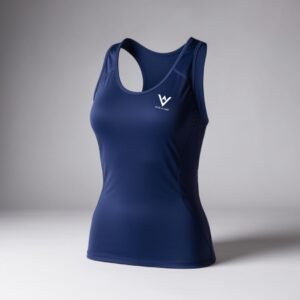 NOOR AL SAKB Women's Navy Blue Athletic Tank Top | Breathable Workout Racerback