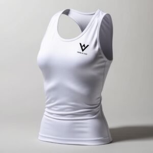 NOOR AL SAKB Women's White Athletic Tank Top | Breathable Workout Racerback