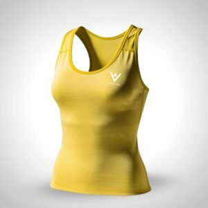 NOOR AL SAKB Women's Yellow Athletic Tank Top | Breathable Workout Racerback