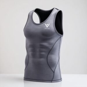 NOOR AL SAKB Men's Heather Grey Compression Athletic Tank Top | Workout Gym Vest