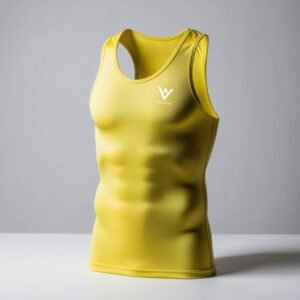 NOOR AL SAKB Men's Yellow Athletic Tank Top | Breathable Gym Workout Vest