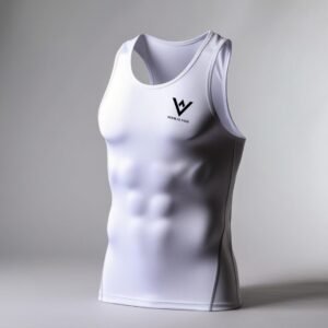 NOOR AL SAKB Men’s Pure White Athletic Compression Tank Top